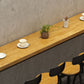 Pine Wood Bar Dining Table Industrial Bar Dining Table with Trestle Base in Black Clearhalo 'Bar Furniture' 'Bar Tables' 'bar_tables' 'furn' 'furn_bar_tables' 'Furniture' 'furniture_bar_tables' 'Kitchen & Dining Furniture' 1200x1200_8a83282c-e635-4b53-bea0-e207fd9c07e3