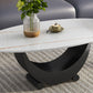 Abstract Base Design Oval/round Slate Table with Metal Base Coffee Table Clearhalo 'Coffee & Accent Tables' 'Coffee Tables' 'coffee_tables' 'furn' 'furn_coffee_tables' 'Furniture' 'Living Room Furniture' 1200x1200_8a83f65f-6ac3-4815-85a4-bd9c092f5b98