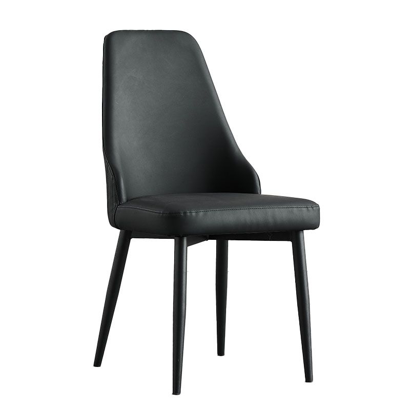 Scandinavian Style Solid Back Armless Dining Chair Upholstered Dining Side Chair Clearhalo ' kitchen&dining_furn' 'Dining Chairs' 'Dining Tables & Seating' 'dining_chair' 'furn' 'furn_dining_chair' 'Furniture' 'furniture_dining_chair' 'Kitchen & Dining Furniture' 'kitchen' 1200x1200_8a8610d6-d868-452a-a2aa-02bda80b2d2e