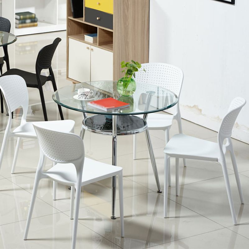 Metal Modern Round Indoor Table Glass Top Table for Kitchen and Dining Room Clearhalo 'Dining Tables & Seating' 'Dining Tables' 'dining_table' 'furn' 'furn_dining_table' 'Furniture' 'furniture_dining_table' 'Kitchen & Dining Furniture' 'kitchen' 'kitchen_dining_table' 1200x1200_8a87b1e5-4d6c-4015-8c39-5fa6514815c1