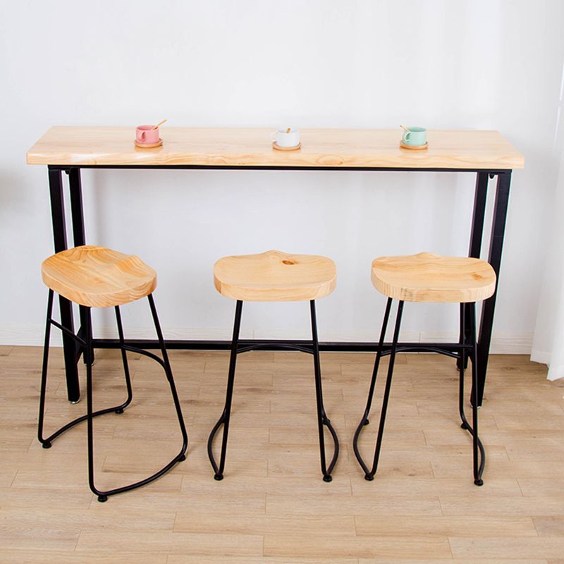 Solid Wood Bar Table Set Full Natural and Black 1/2/4 Pieces Pub Dining Set Clearhalo 'Bar Furniture' 'furn' 'furn_home_bar_bar_sets' 'Furniture' 'Home Bars & Bar Sets' 'home_bar_bar_sets' 'Kitchen & Dining Furniture' 1200x1200_8a87dcfe-cb03-4fc8-8671-2cde164b9859
