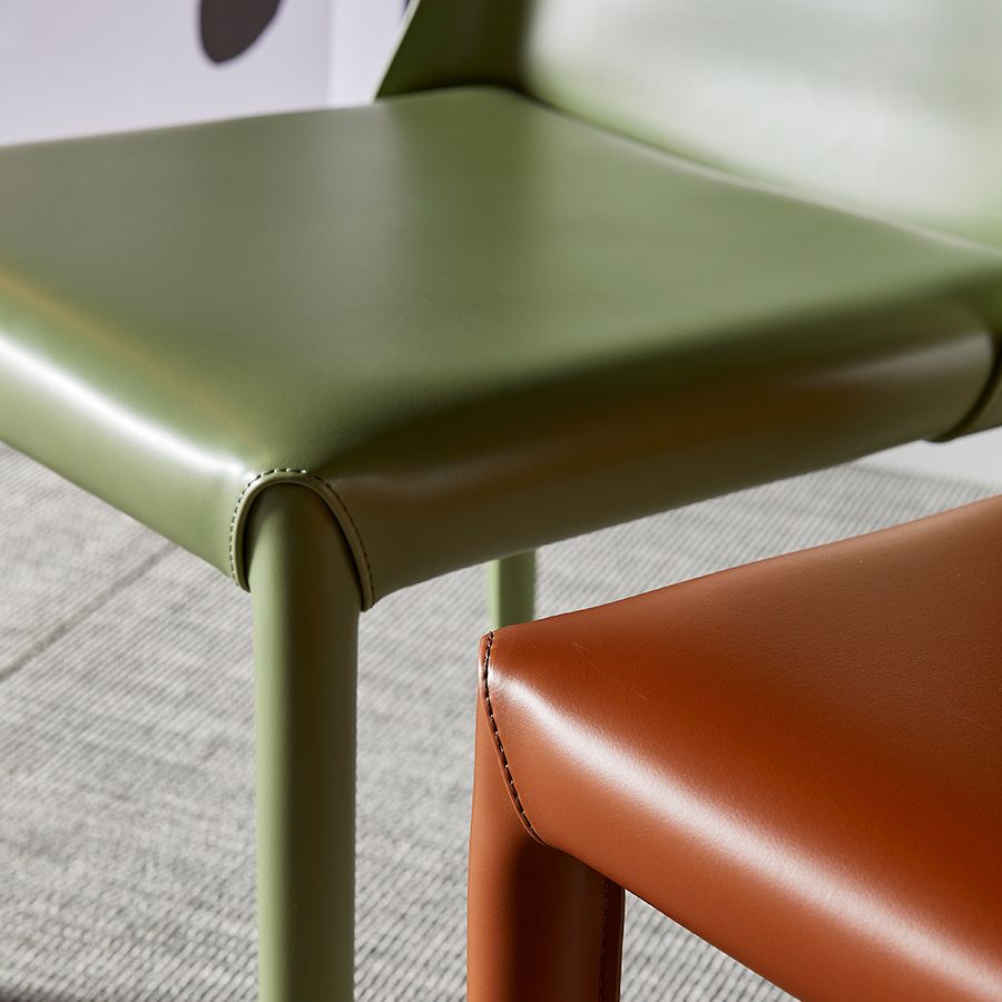 Designer Style Restaurant Saddle Leather Side Chair Matte Finish Parsons Dining Chair Clearhalo ' kitchen&dining_furn' 'Dining Chairs' 'Dining Tables & Seating' 'dining_chair' 'furn' 'furn_dining_chair' 'Furniture' 'furniture_dining_chair' 'Kitchen & Dining Furniture' 'kitchen' 1200x1200_8a885a37-528d-4301-ae7f-4036b58c0432