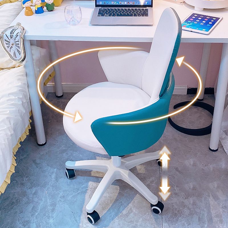 Chaise de bureau sans bras moderne en cuir à hauteur de siège réglable