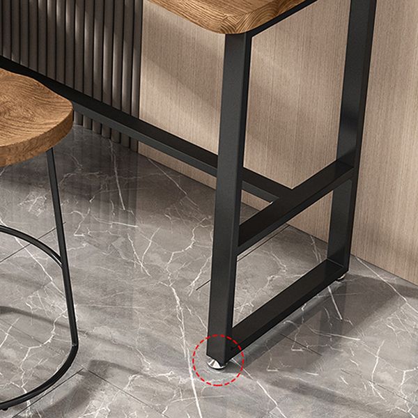 Tavolo da barra in legno di pino rettangolare tavolo da barra industriale con base di cavalletto di stoccaggio