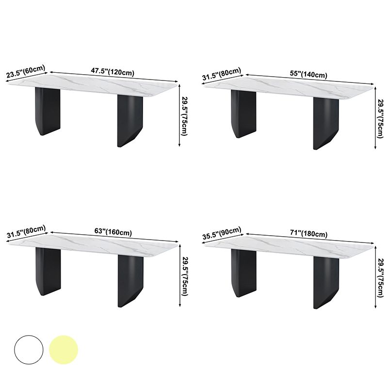 Sintered Stone Top Dining Table Rectangle Table with Metal Double Pedestal Clearhalo ' dining_table' 'Dining Tables & Seating' 'Dining Tables' 'furn' 'furn_dining_table' 'Furniture' 'furniture_dining_table' 'Kitchen & Dining Furniture' 'kitchen&dining_furn' 'kitchen' 'kitchen_dining_table' 1200x1200_8a8b51cb-ef60-4db8-8c3d-16d8ad824d1a