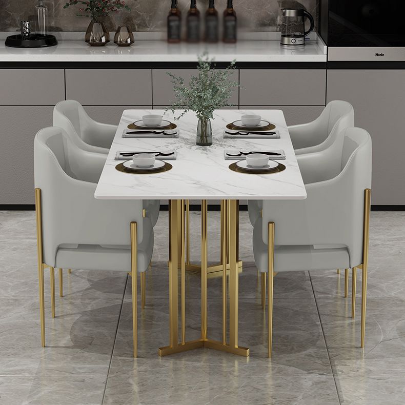 Glam Style 1/2/5 Pieces Dinette Set Rectangle Dinette Table with Dining Chair Clearhalo 'Dining Room Sets' 'Dining Tables & Seating' 'dining_room_set' 'furn' 'furn_dining_room_set' 'Furniture' 'furniture_dining_room_set' 'Kitchen & Dining Furniture' 'kitchen&dining_furn' 'kitchen' 1200x1200_8a8b7b62-8a9b-4207-a279-8ccab5d3ab86
