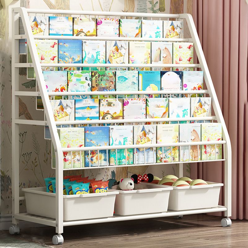 Estantería moderna de metal, múltiples niveles con estantería de ruedas para cualquier habitación