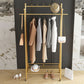Luxurious Solid Color Hall Tree Free Standing Coat Rack with Storage Shelving