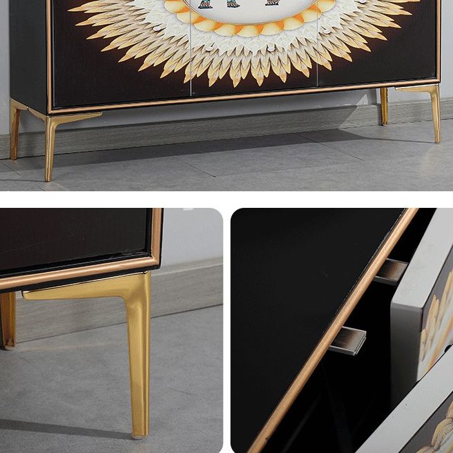 Glam Sideboard Engineered Wood Sideboard with Doors for Living Room Clearhalo 'buffet_sideboard' 'Buffets & Sideboards' 'furn' 'furn_buffet_sideboard' 'Furniture' 'Kitchen & Dining Furniture' 1200x1200_8a8cb2af-c6da-4c59-a462-a64130292d4c
