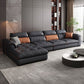 Tufted Pillow Top Arm Sofa with Chaise 133.86" W Faux Leather Sofa