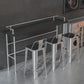 Industrial Black Wood Pub Table with Rectangle Table Top Silver Trestle Table - 42" H Clearhalo 'Bar Furniture' 'Bar Tables' 'bar_tables' 'furn' 'furn_bar_tables' 'Furniture' 'furniture_bar_tables' 'Kitchen & Dining Furniture' 1200x1200_8a8dfb8f-81c4-4578-afb1-0c06d38cacbb