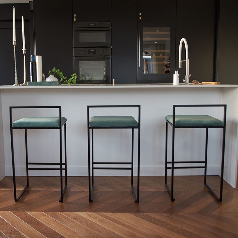 Nordic Steel Low Back Barstool Simple Indoor Tall Stool with Upholstered Clearhalo 'Bar Furniture' 'Bar Stools' 'bar_stools' 'furn' 'furn_bar_stools' 'Furniture' 'furniture_bar_stools' 'Kitchen & Dining Furniture' 1200x1200_8a8e4f88-ec26-449a-8533-db855b30e04c