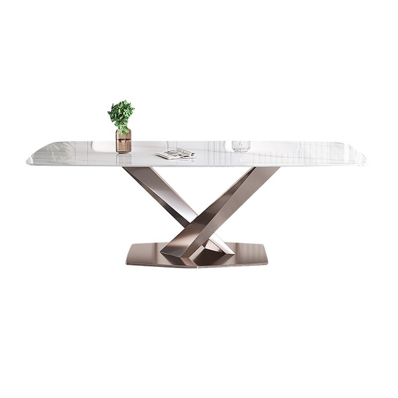 Glam Standard Dining Table Sintered Stone Top Rectangle Dining Table for Kitchen Clearhalo ' dining_table' 'Dining Tables & Seating' 'Dining Tables' 'furn' 'furn_dining_table' 'Furniture' 'furniture_dining_table' 'Kitchen & Dining Furniture' 'kitchen&dining_furn' 'kitchen' 'kitchen_dining_table' 1200x1200_8a914309-f998-4780-9fd1-9a747bb8d5ef