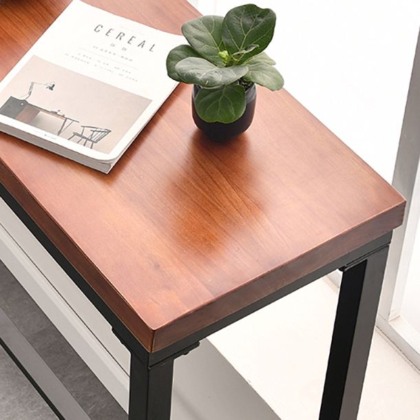 Industrial Rectangle Bar Counter Table Wooden Dining Table with Metal Legs Clearhalo 'Bar Furniture' 'Bar Tables' 'bar_tables' 'furn' 'furn_bar_tables' 'Furniture' 'furniture_bar_tables' 'Kitchen & Dining Furniture' 1200x1200_8a91f48a-0d02-46e2-96da-a04aee5a3957
