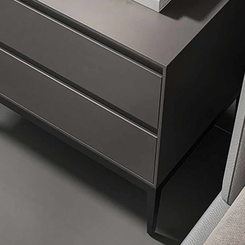 Comodino in legno 20 "mobile da comodino alto con cassetti e gambe