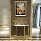 Glam Marble Accent Table Half Moon Sofa Console Table for Hall