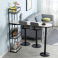 Glam Iron Bar Table Faux Marble White Top 41.3"H Bistro Table with Wine Rack Clearhalo 'Bar Furniture' 'Bar Tables' 'bar_tables' 'furn' 'furn_bar_tables' 'Furniture' 'furniture_bar_tables' 'Kitchen & Dining Furniture' 1200x1200_8a92eab4-0650-4146-9401-2b6886eb79c6