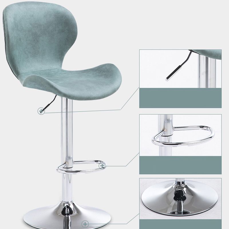 Nordic Indoor Barstool Metal Adjustable Swivel Tall Stool with Upholstered Clearhalo 'Bar Furniture' 'Bar Stools' 'bar_stools' 'furn' 'furn_bar_stools' 'furniture_bar_stools' 'Kitchen & Dining Furniture' 'kitchen&dining_furn' 'kitchen' 'kitchen_furn' Furniture' 1200x1200_8a92ece8-27e2-4fbe-ae62-c7b402ecb0d2