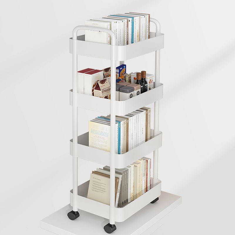 Scandinavian Plastic Bookshelf Open Back Standard Bookcase with Shelves