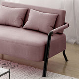 Sofá contemporáneo con 2 almohadas sofá negro de brazo cuadrado