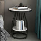 Modern Round Stone Side Table 24.8" H Frame Side Table with Shelf Clearhalo 'Coffee & Accent Tables' 'End & Side Tables' 'end_side_tables' 'furn' 'furn_end_side_tables' 'Furniture' 'Living Room Furniture' 1200x1200_8a962dd3-741e-44c0-9b96-ec24c4754353