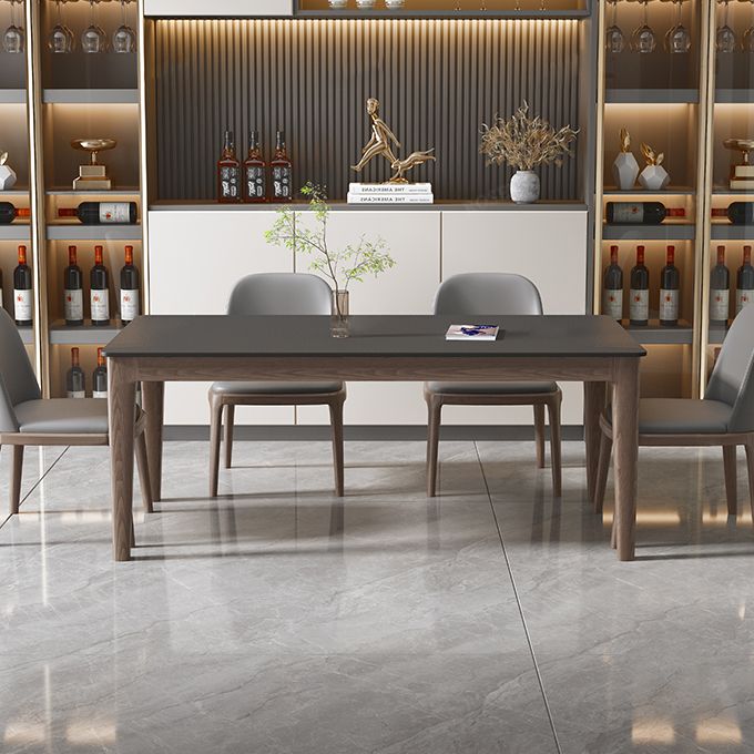 Modern Stone Rectangle Dining Table Wood Legs for Dining Room Clearhalo 'Dining Tables & Seating' 'Dining Tables' 'dining_table' 'furn' 'furn_dining_table' 'Furniture' 'Kitchen & Dining Furniture' 1200x1200_8a967418-5310-44eb-812f-78abaac487e8