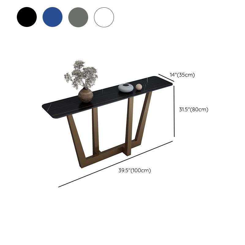 Glam Rectangle Console Accent Table Metal Console Sofa Table for Hall