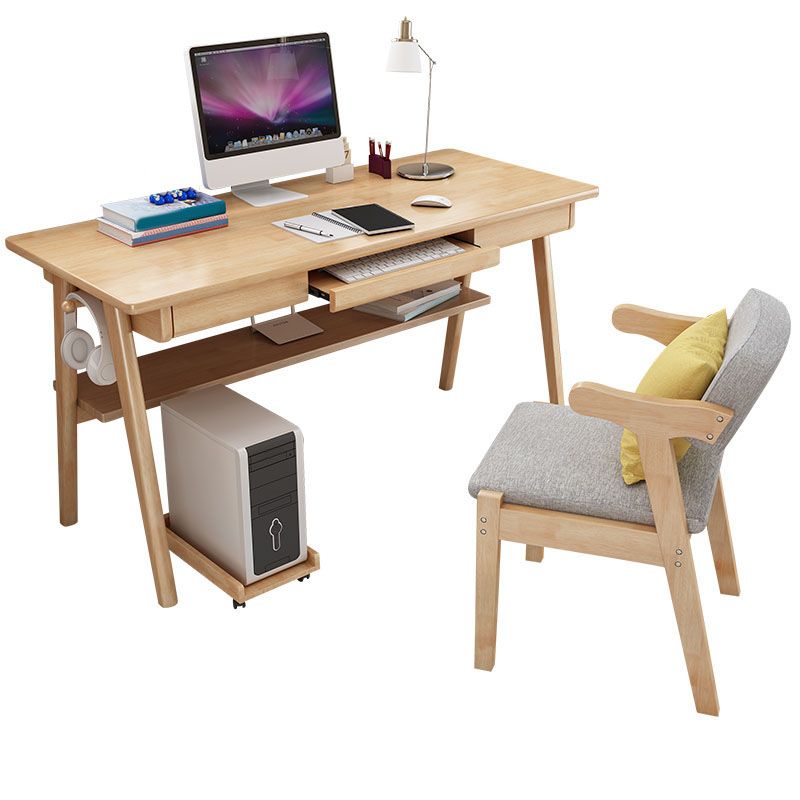 Bureau d'ordinateur en bois massif contemporain 29,5 pouces de haut du bureau d'écriture rectangulaire de 29,5 pouces de haut