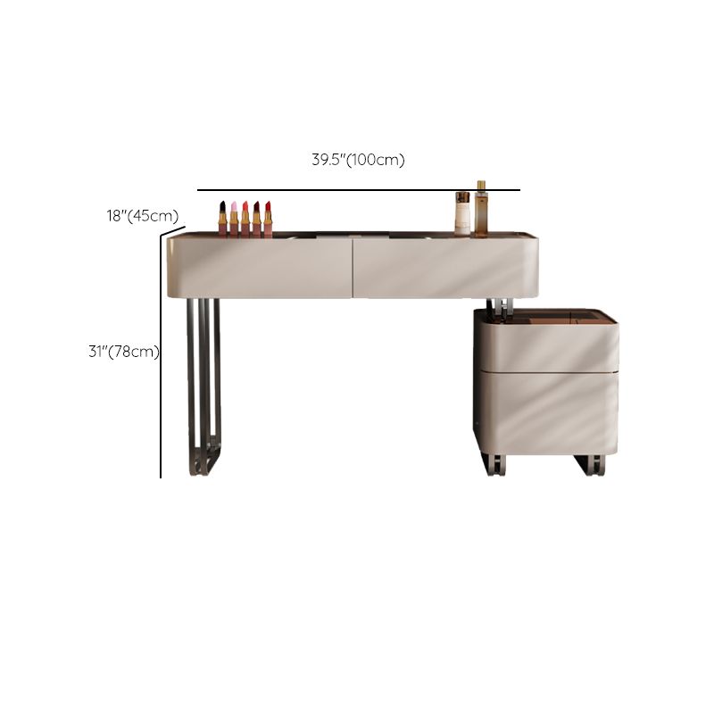 Eitelkeit Spiegelte Holzverkesseltisch Glass Top Make-up Eitelkeit