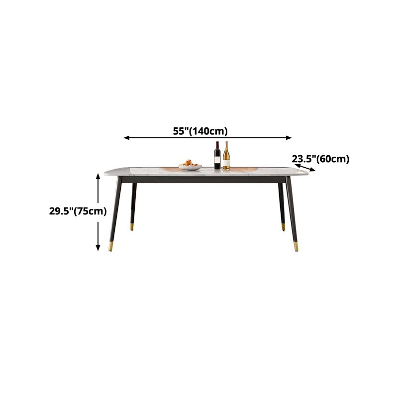 Rectangle Sintered Stone Dining Table Traditional Luxury Dining Table with 4 Legs Clearhalo ' dining_table' 'Dining Tables & Seating' 'Dining Tables' 'furn' 'furn_dining_table' 'Furniture' 'furniture_dining_table' 'Kitchen & Dining Furniture' 'kitchen&dining_furn' 'kitchen' 'kitchen_dining_table' 1200x1200_8a985e0a-2150-4c34-95a6-a1a0215df013