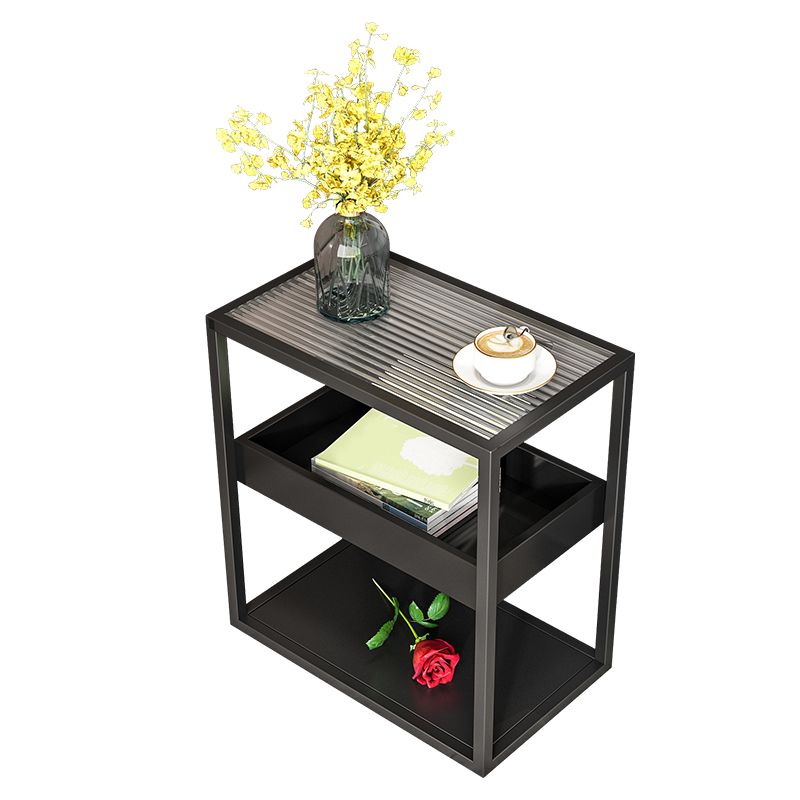 Glasobertisch -Akzent -Akzent -Akzent -Sofa -Sofa -Sofa -Endtisch mit Regalen