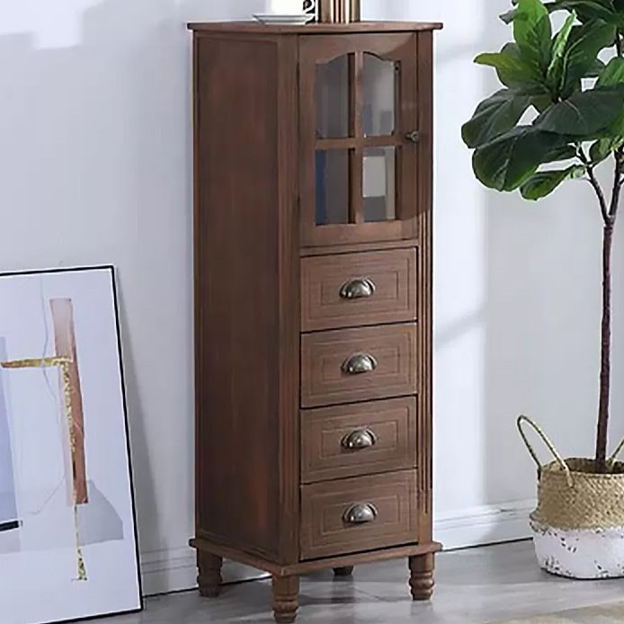 Cabinet d'accent moderne du milieu du siècle avec des jambes tournées en bois massif