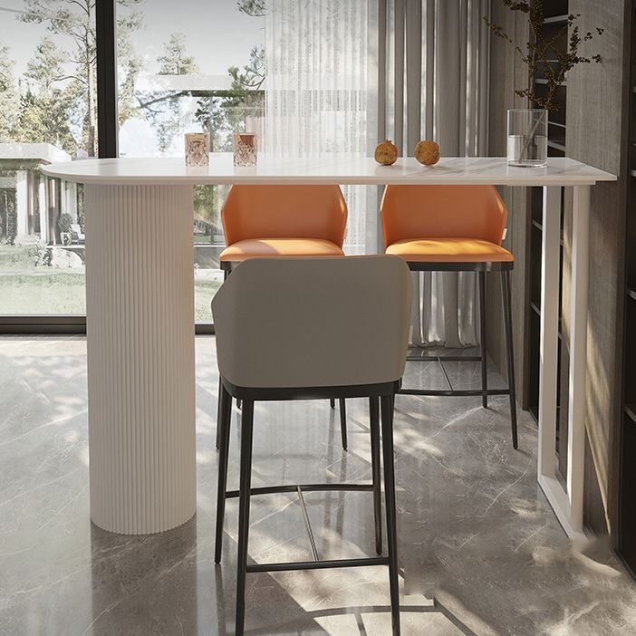 Contemporary Bar Wine Table Stone Bar Dining Table with Double Pedestal Clearhalo 'Bar Furniture' 'Bar Tables' 'bar_tables' 'furn' 'furn_bar_tables' 'Furniture' 'Kitchen & Dining Furniture' 1200x1200_8a9ad995-df8f-40a6-9f20-f0059c6cf84f