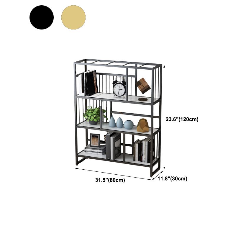 Standard Metal Shelf Bookcase Glam Open Book Shelf with Shelves