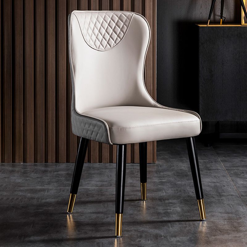 Contemporary Style PU Leather Dining Chairs Upholstered Wingback Chair for Kitchen Clearhalo ' kitchen&dining_furn' 'Dining Chairs' 'Dining Tables & Seating' 'dining_chair' 'furn' 'furn_dining_chair' 'Furniture' 'furniture_dining_chair' 'Kitchen & Dining Furniture' 'kitchen' 1200x1200_8aa08ab8-f62e-45c1-9343-b3dbdde80c9b