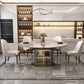 5/7 Pcs Contemporary Stone Round Shape Dinette Table with Upholstered Chair Clearhalo 'Dining Room Sets' 'Dining Tables & Seating' 'dining_room_set' 'furn' 'furn_dining_room_set' 'Furniture' 'Kitchen & Dining Furniture' 1200x1200_8aa098da-0b94-4c26-8806-84aa13c14bf7