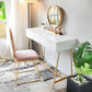 15.74" Wide Makeup Vanity Desk Bright White  Vanity Tables with 2 Storage Drawers