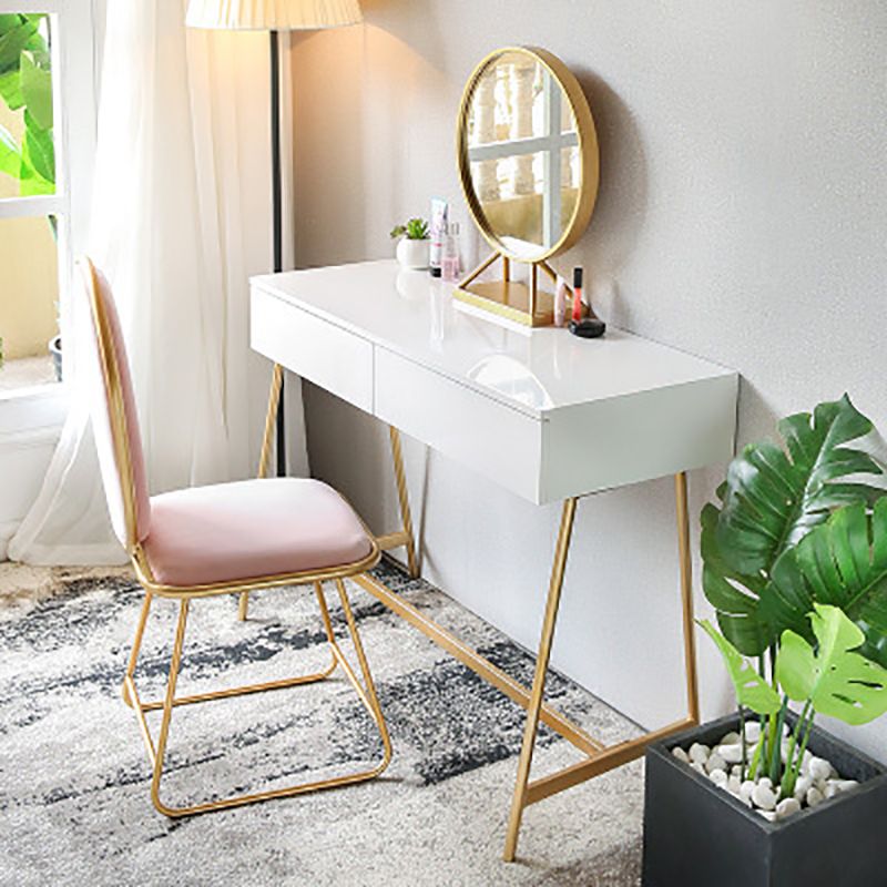 15.74" Wide Makeup Vanity Desk Bright White  Vanity Tables with 2 Storage Drawers