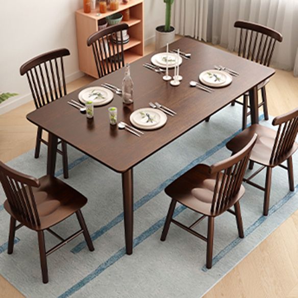 Minimalist Solid Wood Dining Set with Rubberwood Wood Dining Table and Chairs Clearhalo 'Dining Room Sets' 'Dining Tables & Seating' 'dining_room_set' 'furn' 'furn_dining_room_set' 'Furniture' 'furniture_dining_room_set' 'Kitchen & Dining Furniture' 'kitchen&dining_furn' 'kitchen' 1200x1200_8aa0ac7a-6cf6-4fc5-b696-ca110e39e79d