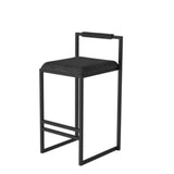 Metal Low Back Counter Stool Modern Aemless Upholstered Bar Chair