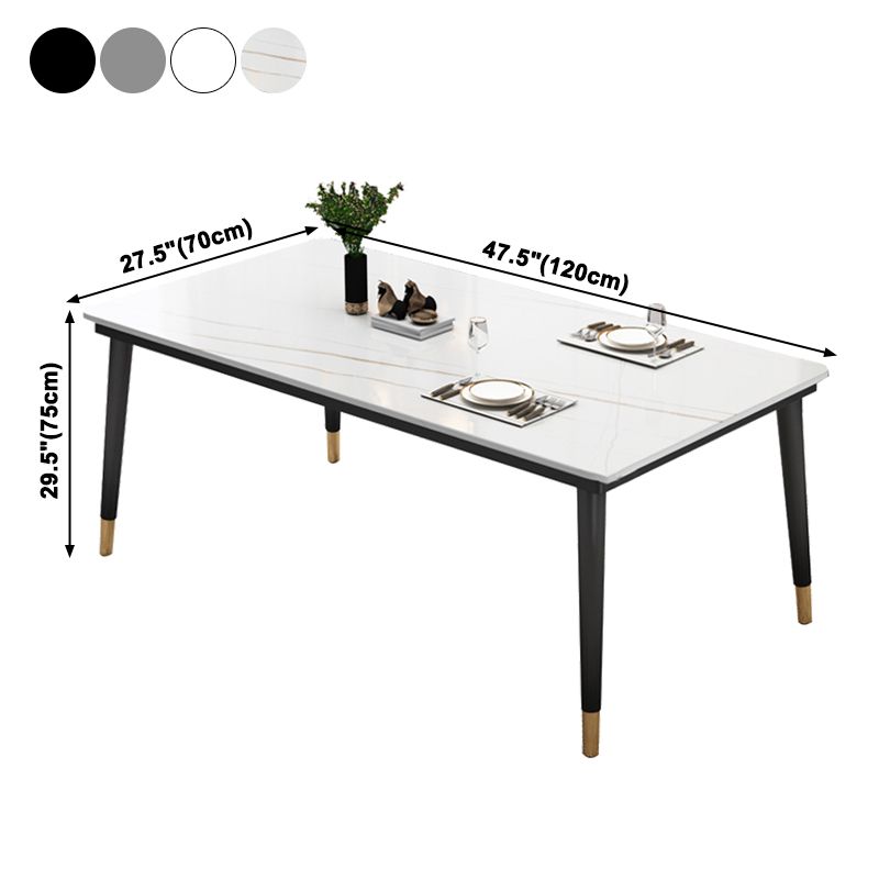 Traditional Luxury Rectangle Dining Room Table Sintered Stone Table with 4 Black Legs Clearhalo ' dining_table' 'Dining Tables & Seating' 'Dining Tables' 'furn' 'furn_dining_table' 'Furniture' 'furniture_dining_table' 'Kitchen & Dining Furniture' 'kitchen&dining_furn' 'kitchen' 'kitchen_dining_table' 1200x1200_8aa16fd1-029a-41c1-9bd5-c17c6c9ac570