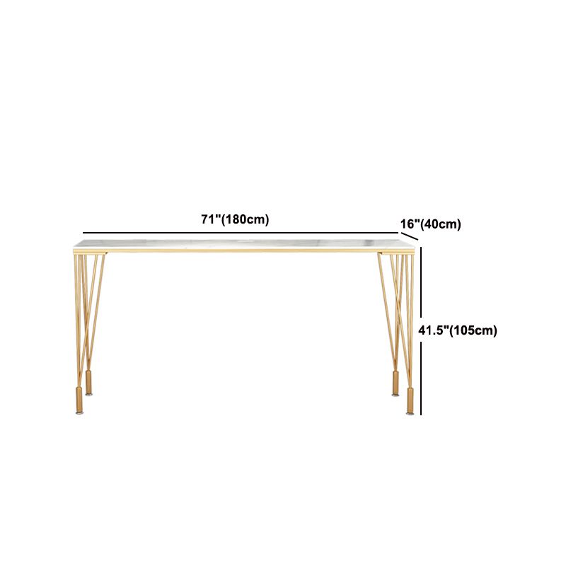 Indoor Rectangle Cocktail Bar Table White Marble and Metal Bistro Bar Table Clearhalo 'Bar Furniture' 'Bar Tables' 'bar_tables' 'furn' 'furn_bar_tables' 'Furniture' 'Kitchen & Dining Furniture' 1200x1200_8aa25d9a-c7af-4ddc-ada4-8bc5f20ae15a