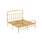 Luxe standaardbed met open frame hoofdeinde en metalen benen