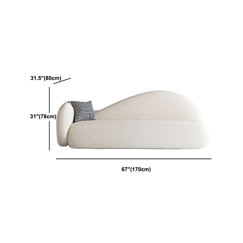 Sofá sofá sofá de lana curva en blanco para sala de estar, apartamento