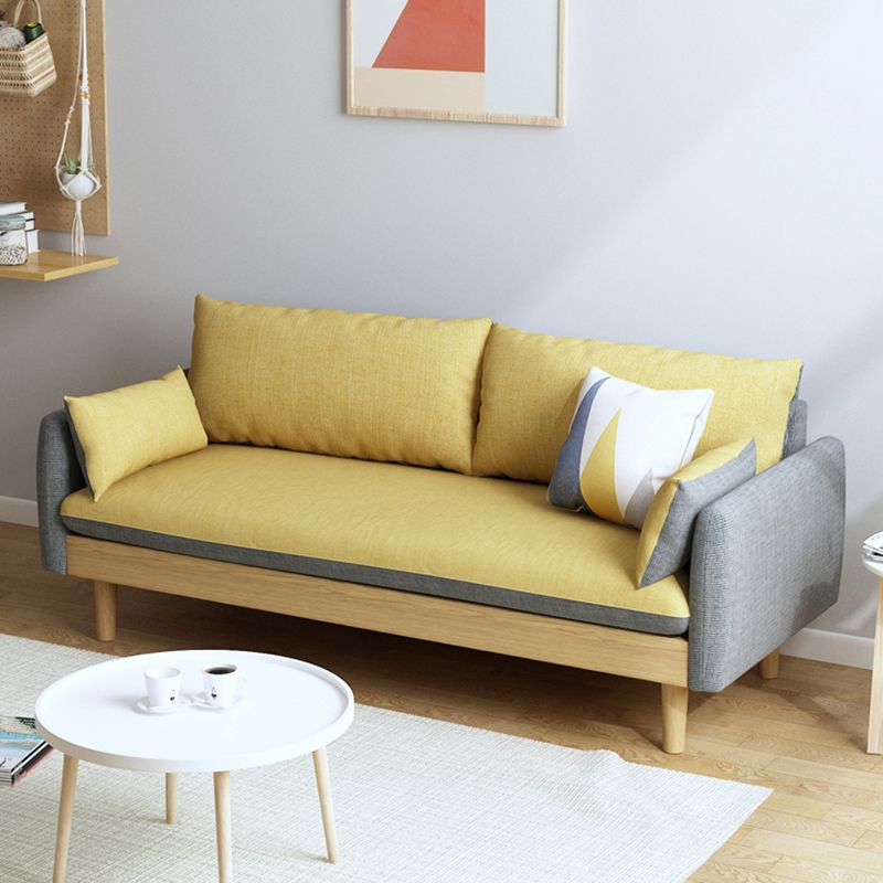 Contemporain 29.9 "H Coton Blend Square ARM SOFA pour l'appartement