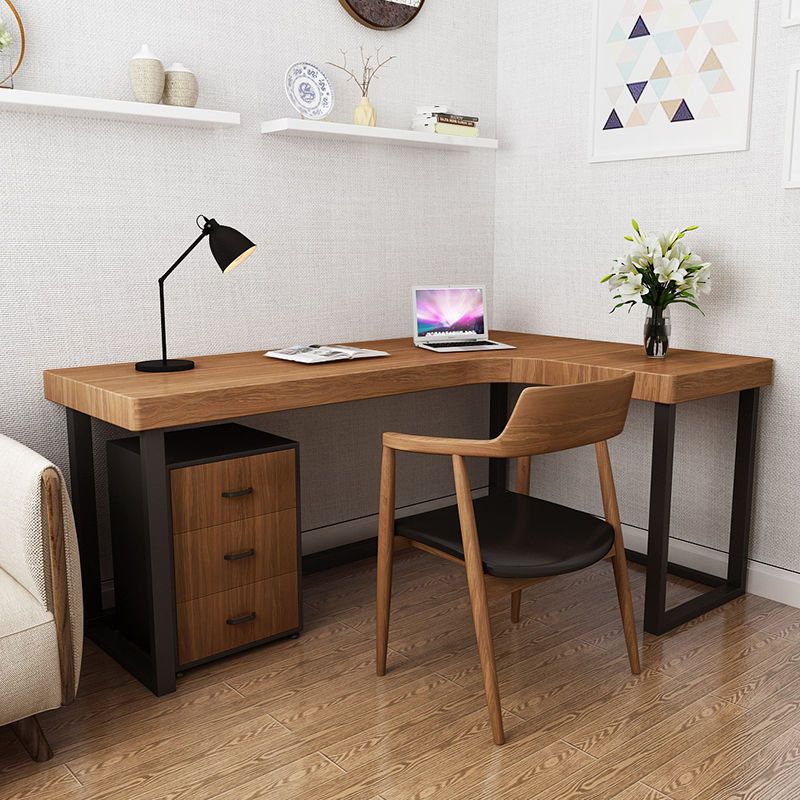 Modern Wooden Office Desk Sled Base Writing Desk , 29.53" Tall (Cabinet not Included) Clearhalo 'furn' 'furn_office_desk' 'Furniture' 'Office Desks' 'Office Furniture' 'office_desk' 1200x1200_8aa9482f-9b02-43cb-b6ae-7091c0d0888e