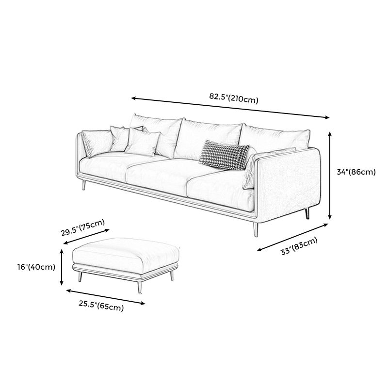 Scandinavian Faux Leather Straight Arm Sofa/Sectional with Stain-Resistant Clearhalo 'furn' 'furn_sectionals' 'Furniture' 'furniture_sectionals' 'Living Room Furniture' 'Sectionals' 1200x1200_8aa95f49-ec63-4793-9ead-ddfc69e1cc00