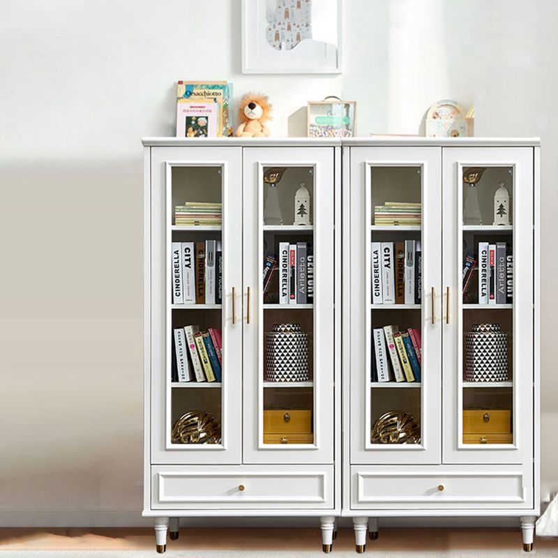 Modern Style  Bookshelf Closed Back Standard Engineered Wood Bookcase in White