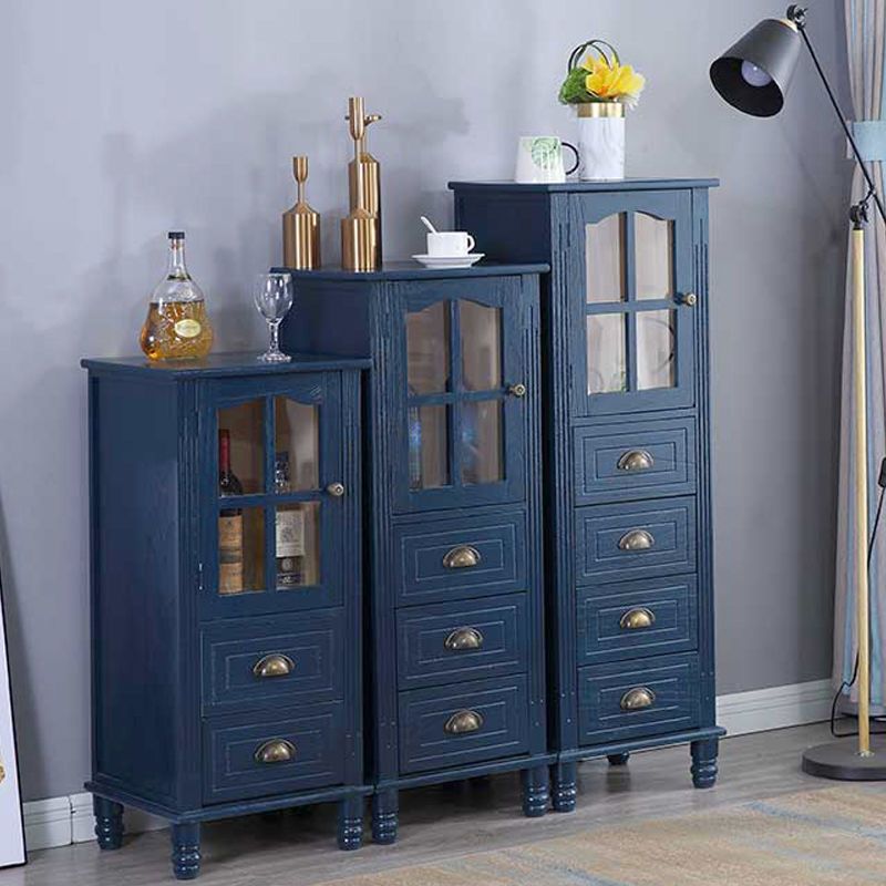 Houten accentkast met 1 deur 11,81 "brede rechthoekige zijkast