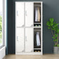 Contemporary Wardrobe Metal Freestanding Wardrobe Closet with Locks Clearhalo 'Armoires & Wardrobes' 'armoires_wardrobes' 'Bedroom Furniture' 'furn' 'furn_armoires_wardrobes' 'Furniture' 1200x1200_8aac0f53-b854-4347-b986-c852fcc16a39